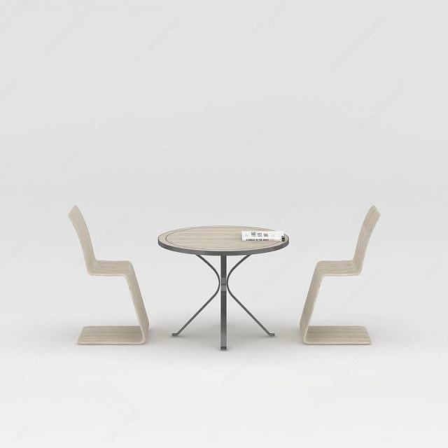 商务办公洽谈桌椅3D模型