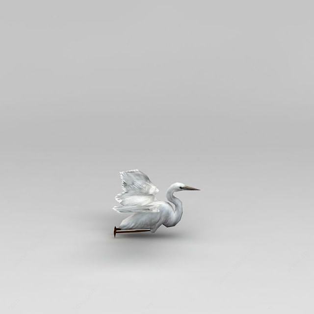 白鹭舞动翅膀3D模型