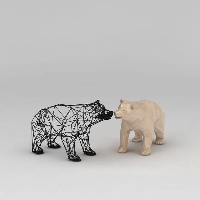 熊工艺摆件3D模型