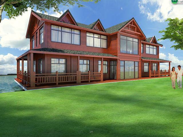 二层木屋别墅3D模型