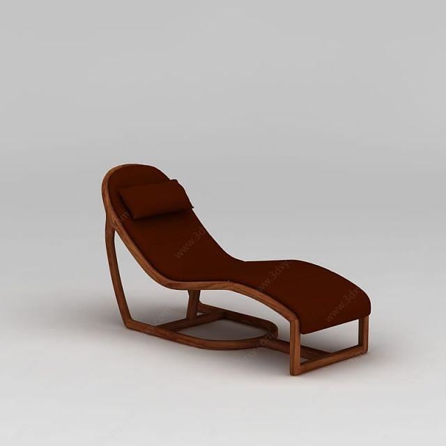 休闲实木躺椅3D模型