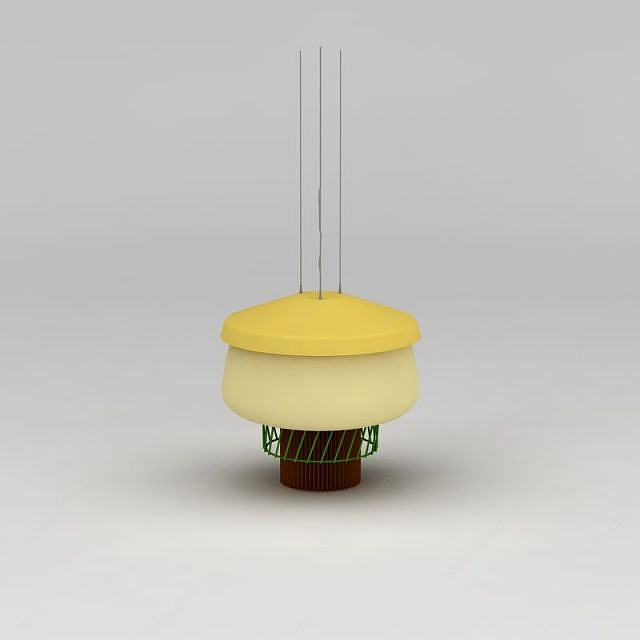 现代黄色吊灯3D模型
