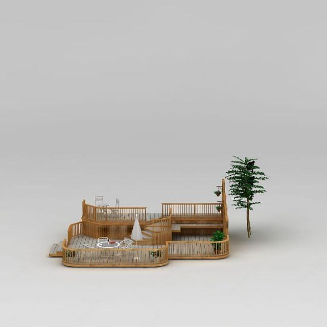 休闲小花园3D模型