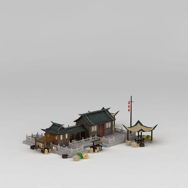 古代房屋建筑3D模型