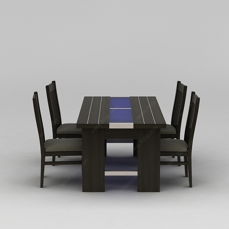新中式餐厅桌椅3D模型