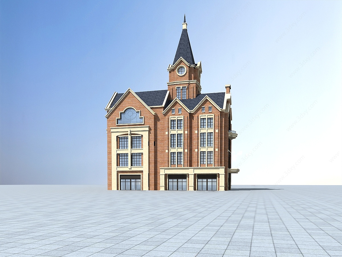 欧式教堂建筑3D模型