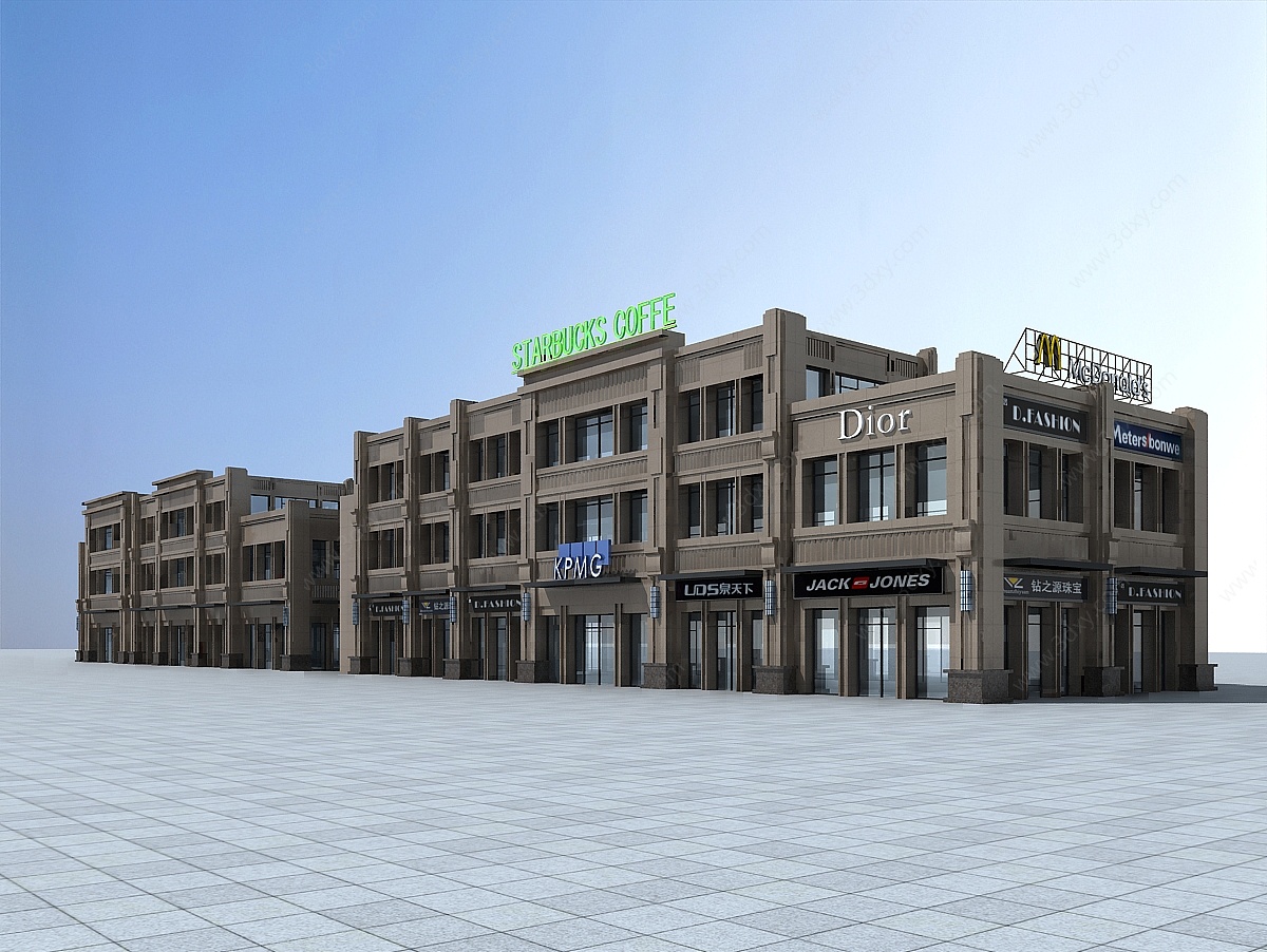 沿街商业楼3D模型