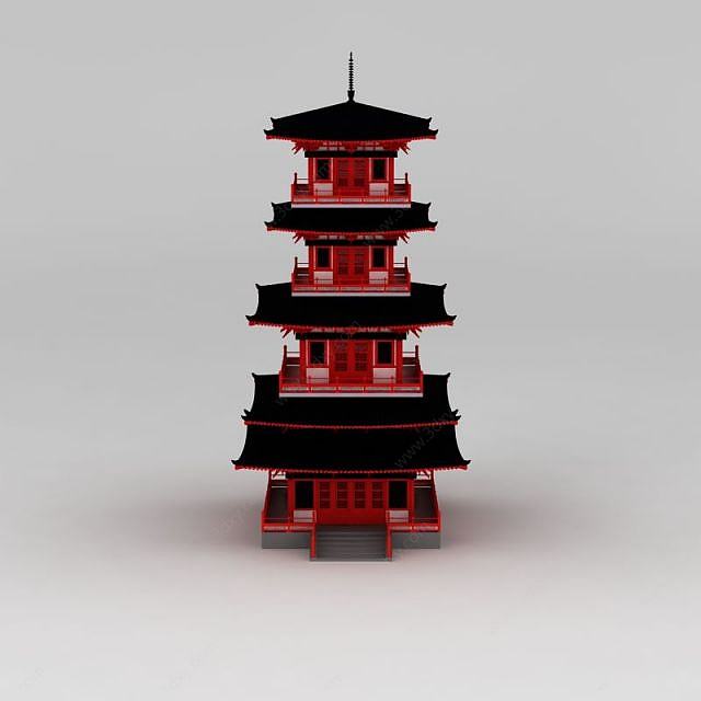 唐风塔3D模型