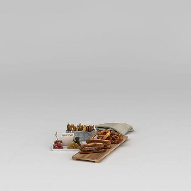 食物热狗3D模型