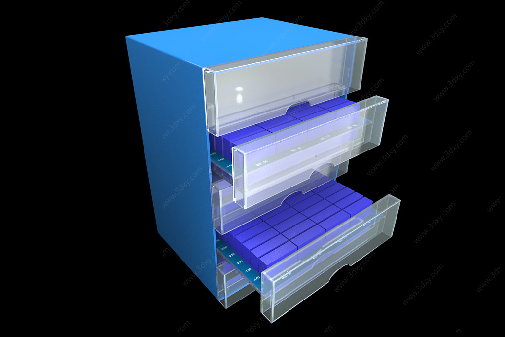 塑料储物柜3D模型