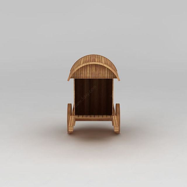 古代木质马车3D模型