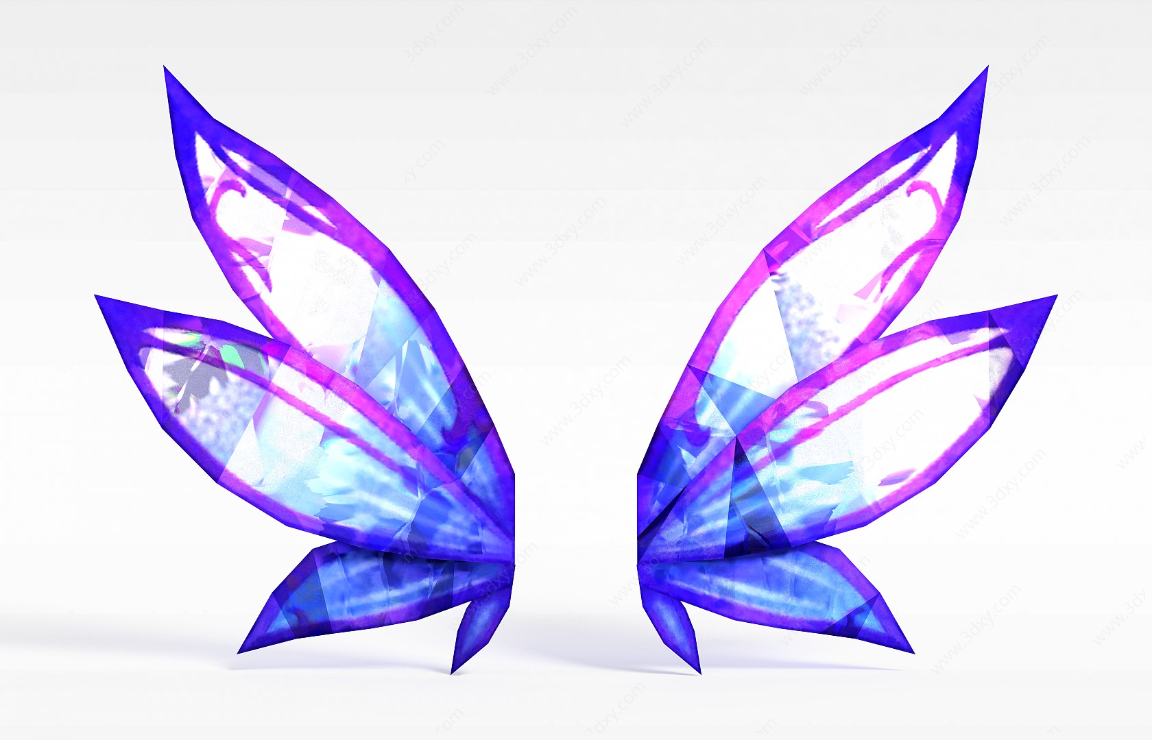 游戏装备紫色翅膀3D模型
