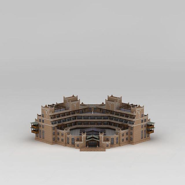 羌族酒店3D模型