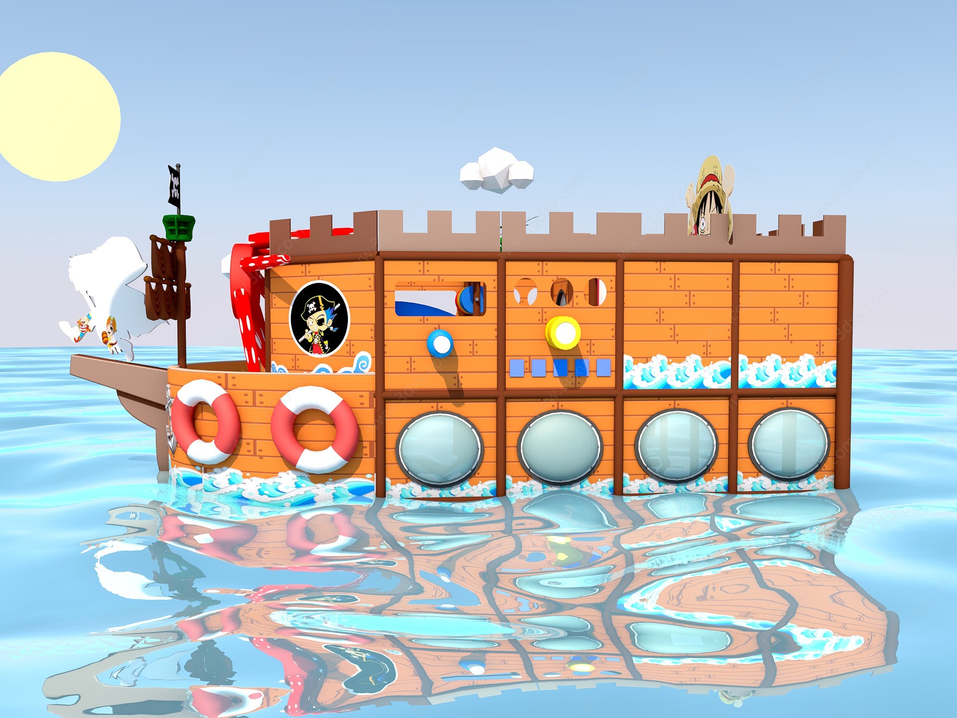 儿童乐园海盗船3D模型