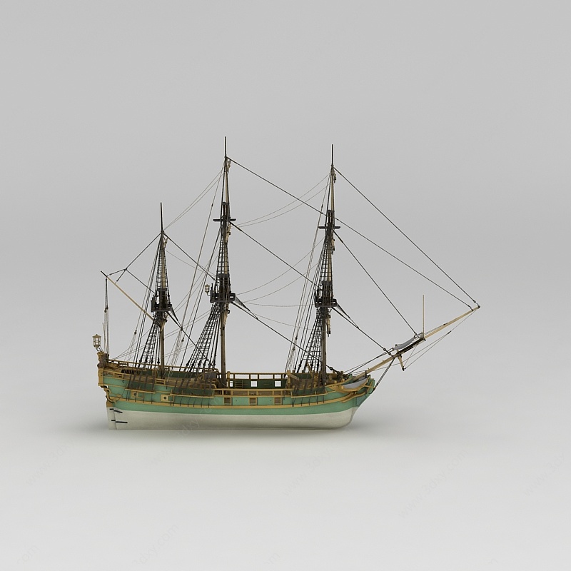 多桅帆船3D模型