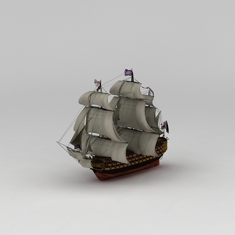 英国帆船模型摆件3D模型