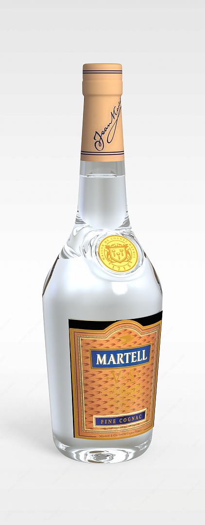 玻璃瓶白酒3D模型