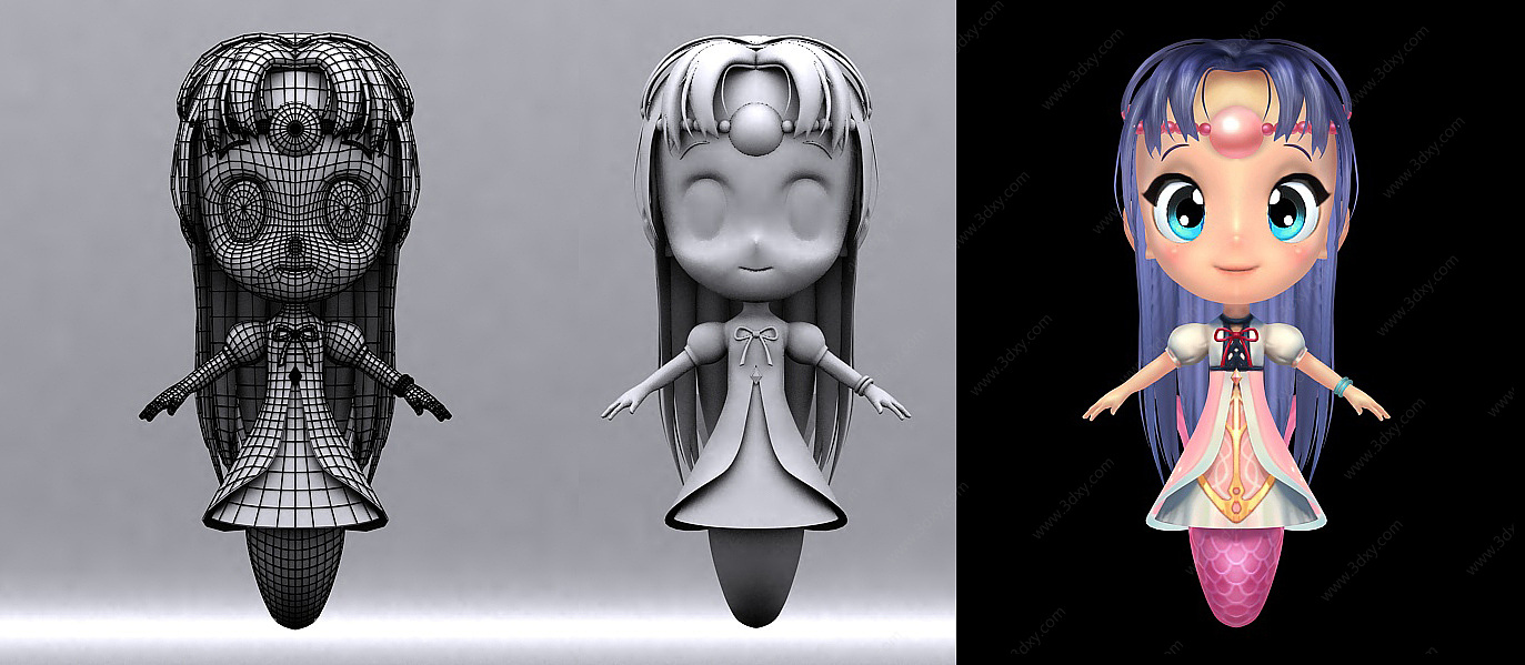 小女孩人物动画3D模型