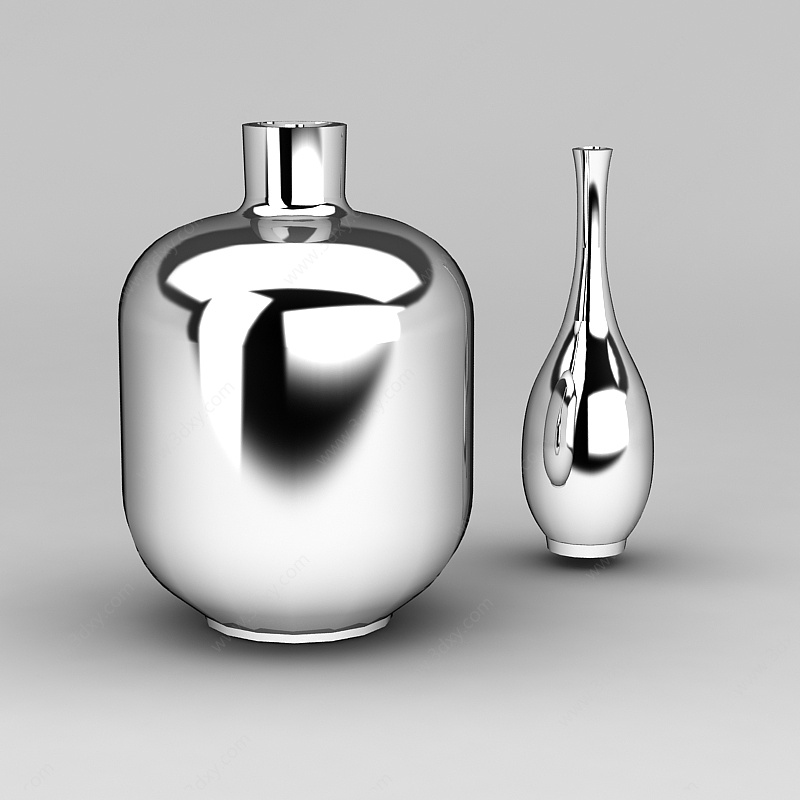 时尚不锈钢花瓶3D模型