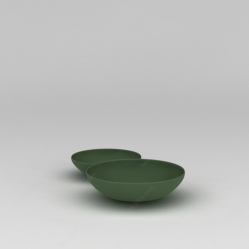 绿色碗碟3D模型