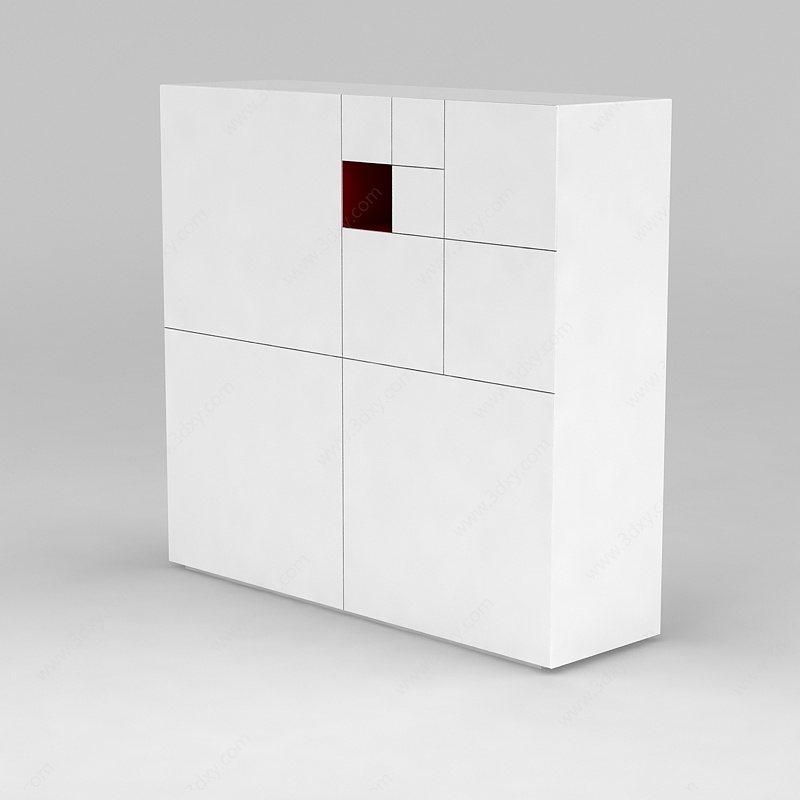 白色简约柜子3D模型