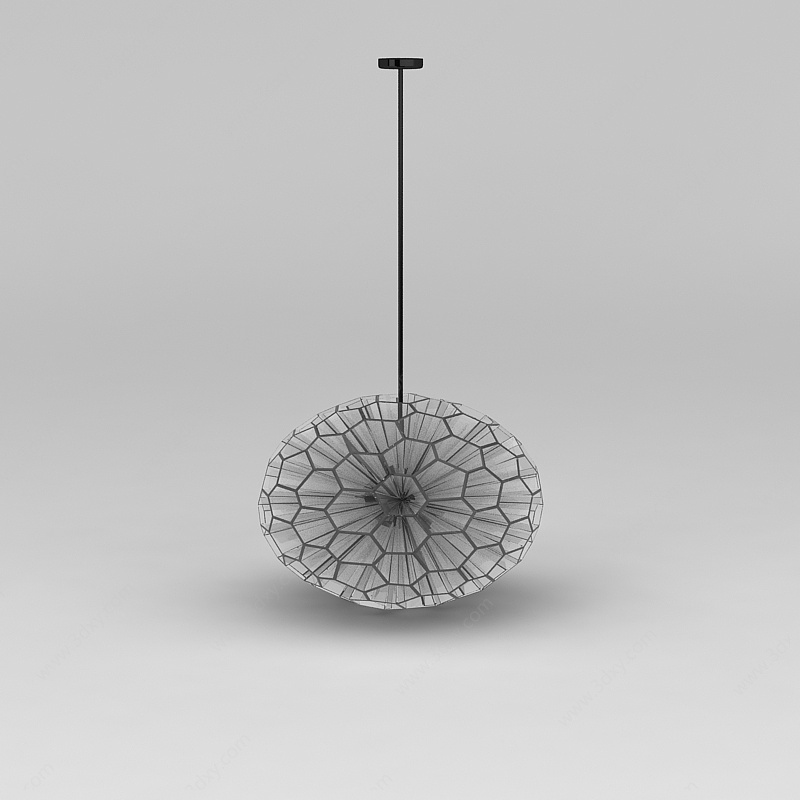 正六边形球形玻璃吊灯3D模型