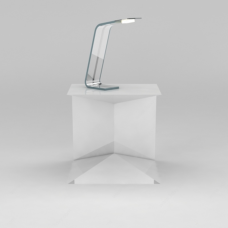 时尚简约桌子玻璃台灯3D模型