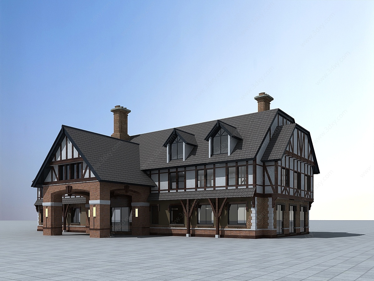 欧式民居建筑3D模型
