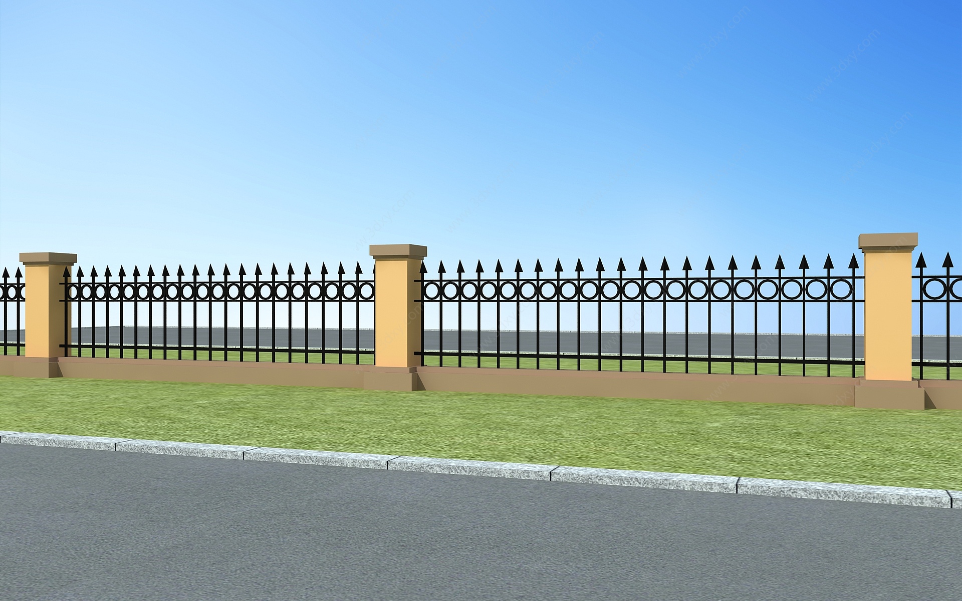 围墙护栏3D模型
