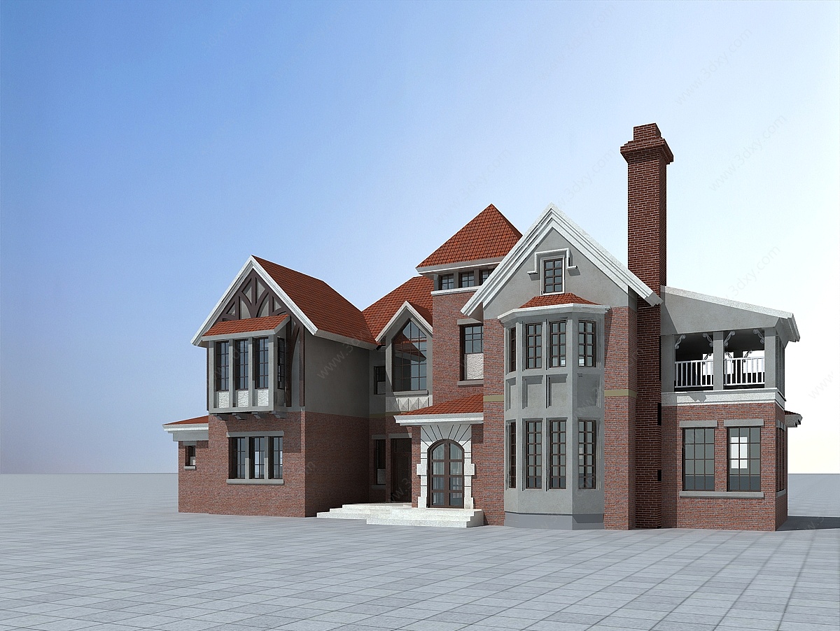 欧式二层别墅3D模型