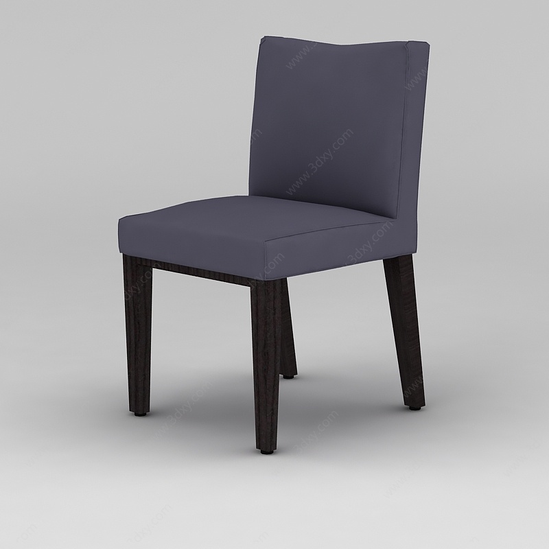 紫蓝色餐椅3D模型