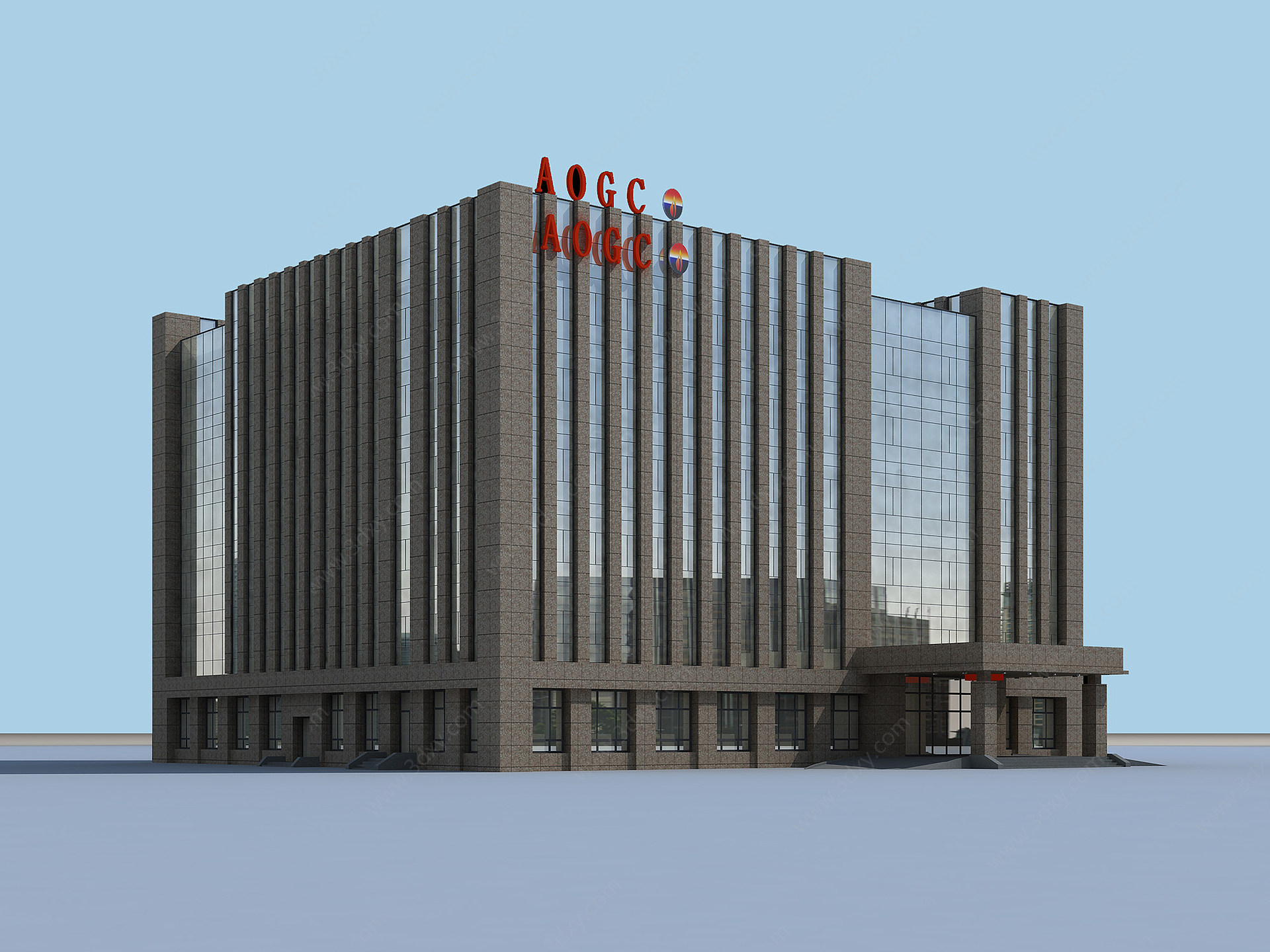 3d石油企业办公楼模型