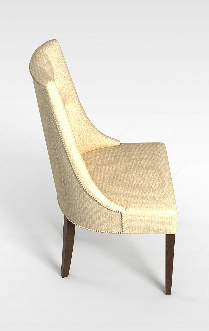 美式麻布餐椅3D模型