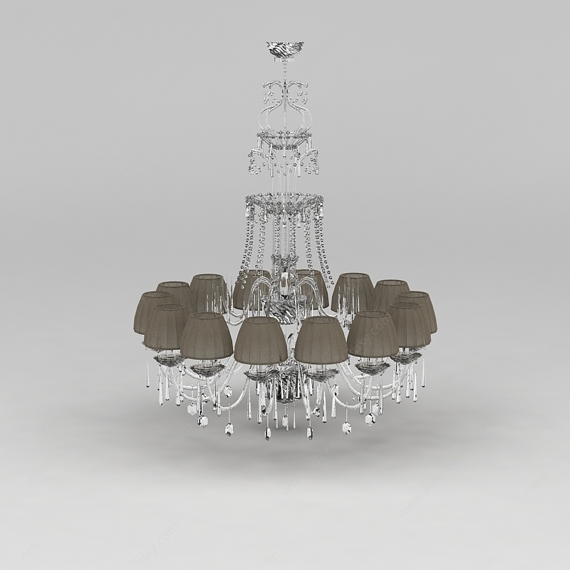现代客厅精美水晶吊灯3D模型