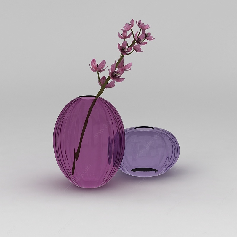 紫色水晶花瓶3D模型