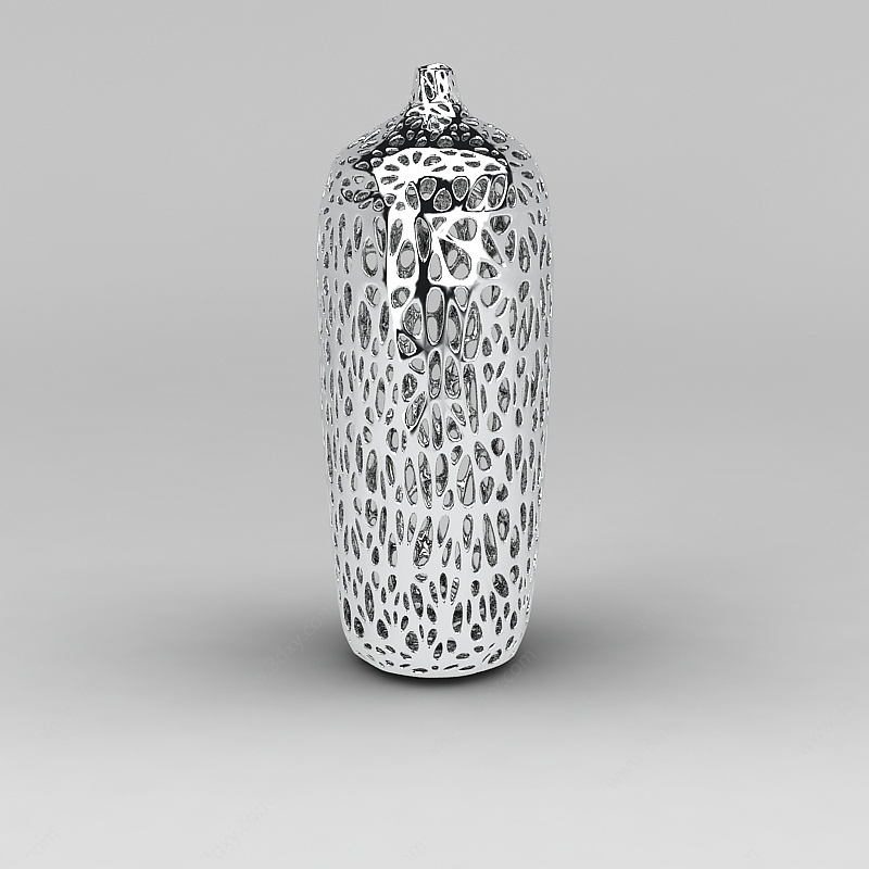 银色镂空花瓶3D模型