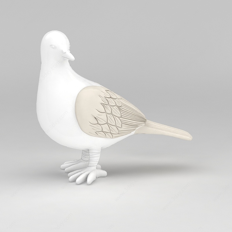 鸽子雕塑摆件3D模型