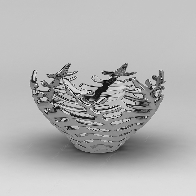 创意鱼骨花瓶3D模型