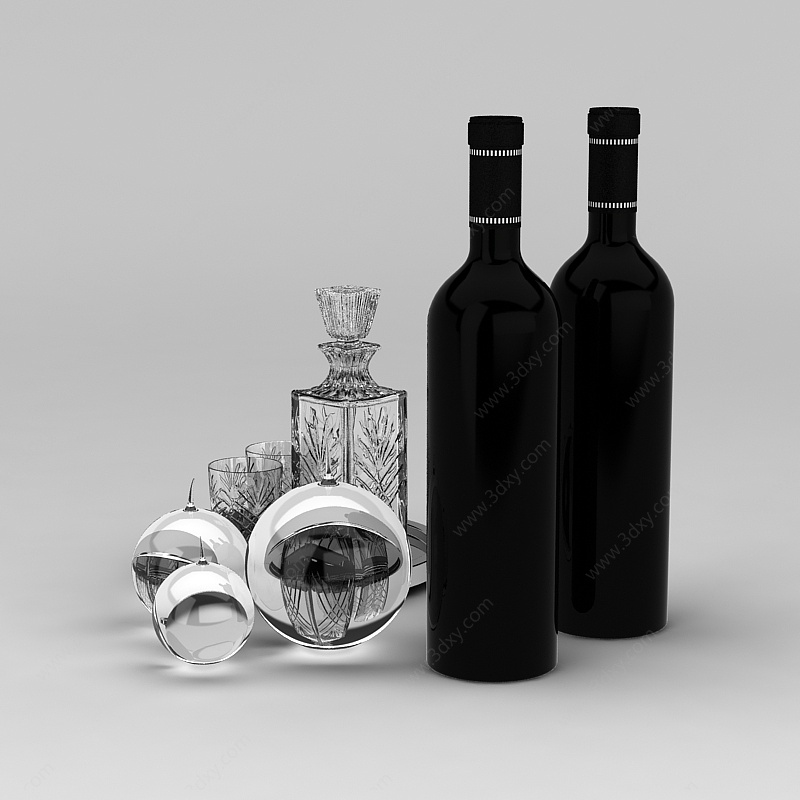酒和酒具3D模型