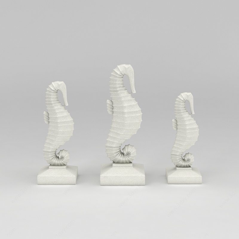 海马雕塑摆件3D模型
