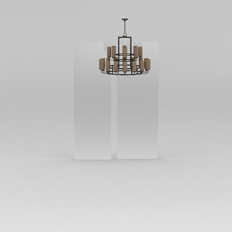 欧式铜艺仿古吊灯3D模型