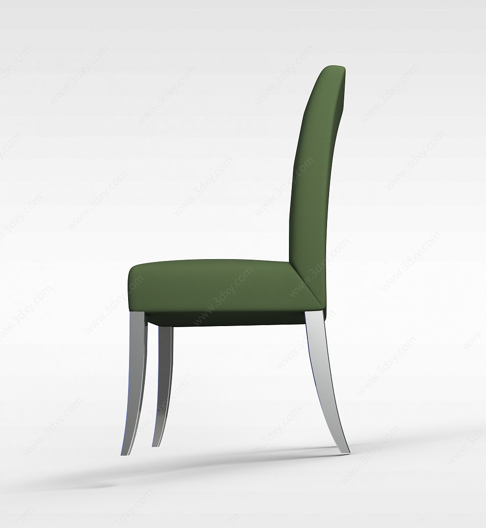 绿色软包餐椅3D模型