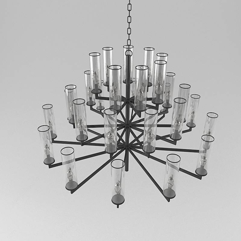 现代创意玻璃吊灯3D模型