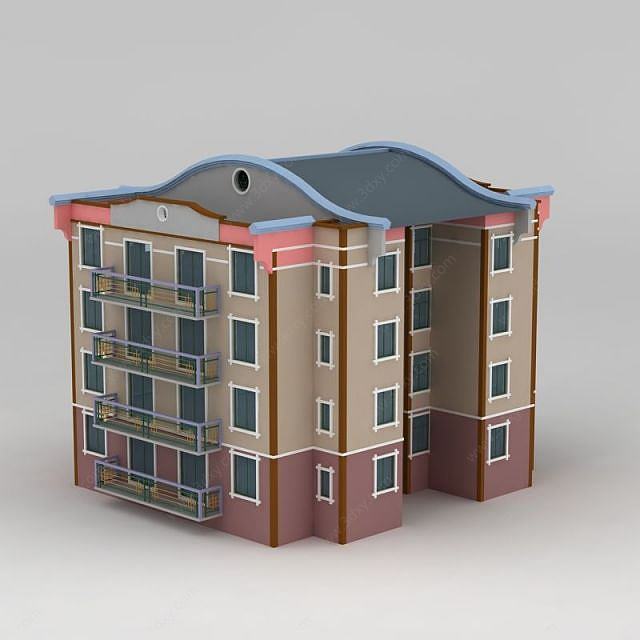 四层楼房3D模型