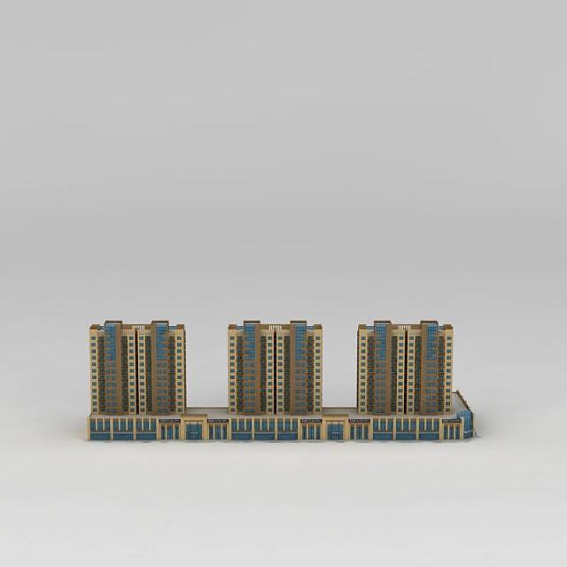 现代小区住宅楼3D模型