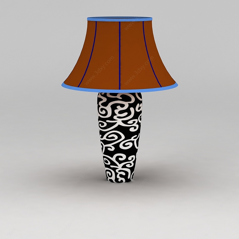 花纹陶瓷台灯3D模型