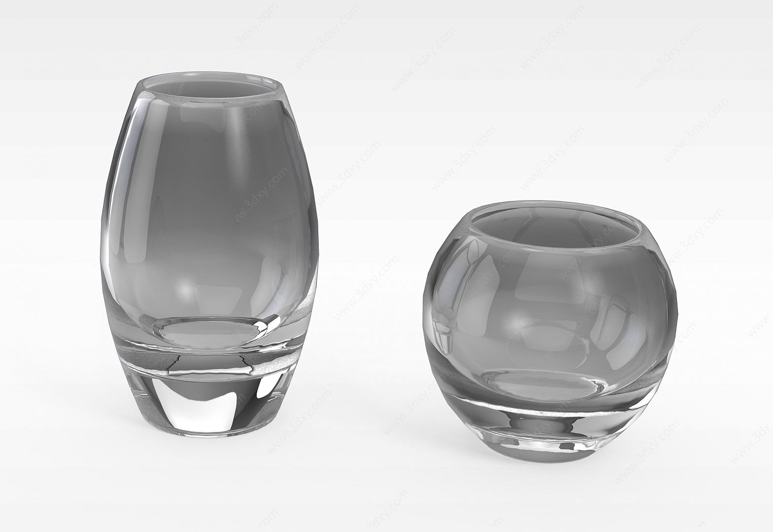 现代玻璃杯3D模型
