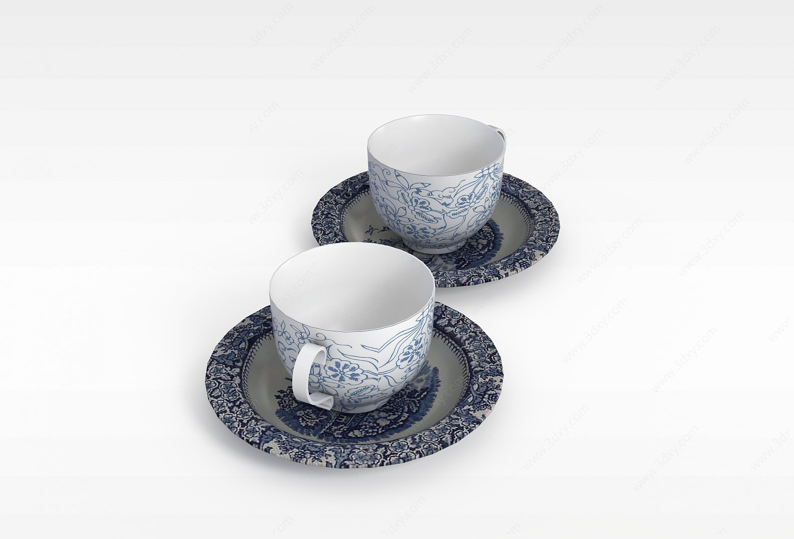青花瓷茶杯3D模型
