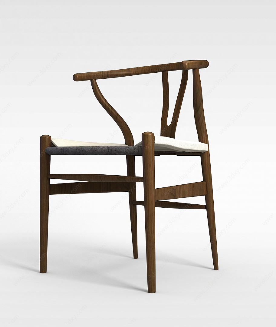 现代木质单椅3D模型