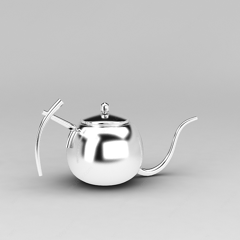 创意不锈钢茶壶3D模型